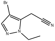 2-(4-溴-1-乙基-1H-吡唑-5-基)乙腈,1310379-56-6,结构式