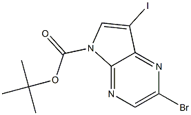 2-溴-7-碘吡咯并[2,3-B]吡嗪-5-甲酸-2-甲基丙-2-基酯, 1313008-84-2, 结构式