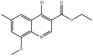4-Chloro-8-methoxy-6-methyl-quinoline-3-carboxylic acid ethyl ester 结构式