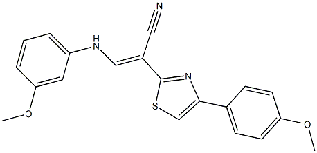 (E)-3-(3-methoxyanilino)-2-[4-(4-methoxyphenyl)-1,3-thiazol-2-yl]prop-2-enenitrile Structure