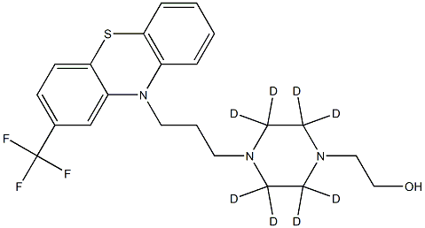 2-[2,2,3,3,5,5,6,6-octadeuterio-4-[3-[2-(trifluoromethyl)phenothiazin-10-yl]propyl]piperazin-1-yl]ethanol, 1323633-98-2, 结构式