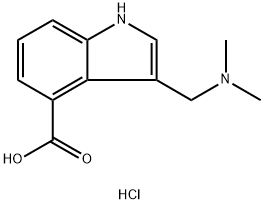 3-[(Dimethylamino)methyl]-1H-indole-4-carboxylic acid hydrochloride,1326743-67-2,结构式