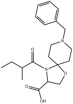 8-benzyl-4-(2-methylbutanoyl)-1-oxa-4,8-diazaspiro[4.5]decane-3-carboxylic acid Structure