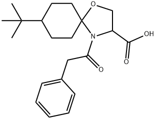 8-tert-butyl-4-(2-phenylacetyl)-1-oxa-4-azaspiro[4.5]decane-3-carboxylic acid Struktur