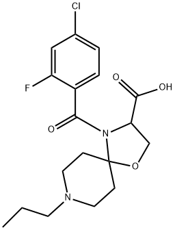4-(4-chloro-2-fluorobenzoyl)-8-propyl-1-oxa-4,8-diazaspiro[4.5]decane-3-carboxylic acid, 1326808-79-0, 结构式