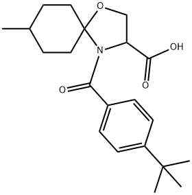 4-(4-tert-butylbenzoyl)-8-methyl-1-oxa-4-azaspiro[4.5]decane-3-carboxylic acid Structure