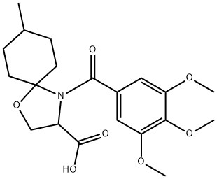 8-methyl-4-(3,4,5-trimethoxybenzoyl)-1-oxa-4-azaspiro[4.5]decane-3-carboxylic acid Structure