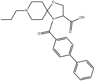 4-{[1,1-biphenyl]-4-carbonyl}-8-propyl-1-oxa-4,8-diazaspiro[4.5]decane-3-carboxylic acid|4-{[1,1-biphenyl]-4-carbonyl}-8-propyl-1-oxa-4,8-diazaspiro[4.5]decane-3-carboxylic acid