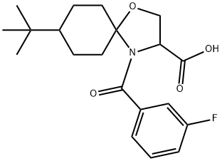 8-tert-butyl-4-(3-fluorobenzoyl)-1-oxa-4-azaspiro[4.5]decane-3-carboxylic acid,1326809-15-7,结构式