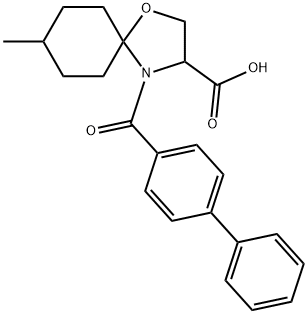 4-{[1,1-biphenyl]-4-carbonyl}-8-methyl-1-oxa-4-azaspiro[4.5]decane-3-carboxylic acid,1326809-54-4,结构式