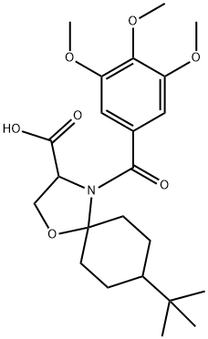8-tert-butyl-4-(3,4,5-trimethoxybenzoyl)-1-oxa-4-azaspiro[4.5]decane-3-carboxylic acid Structure