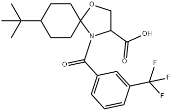 8-tert-butyl-4-[3-(trifluoromethyl)benzoyl]-1-oxa-4-azaspiro[4.5]decane-3-carboxylic acid Structure