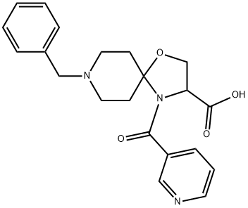 8-benzyl-4-(pyridine-3-carbonyl)-1-oxa-4,8-diazaspiro[4.5]decane-3-carboxylic acid|8-benzyl-4-(pyridine-3-carbonyl)-1-oxa-4,8-diazaspiro[4.5]decane-3-carboxylic acid