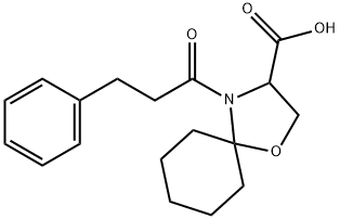 4-(3-phenylpropanoyl)-1-oxa-4-azaspiro[4.5]decane-3-carboxylic acid Struktur