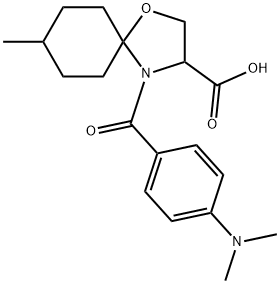 4-[4-(dimethylamino)benzoyl]-8-methyl-1-oxa-4-azaspiro[4.5]decane-3-carboxylic acid|4-[4-(dimethylamino)benzoyl]-8-methyl-1-oxa-4-azaspiro[4.5]decane-3-carboxylic acid