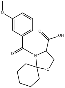 4-(3-methoxybenzoyl)-1-oxa-4-azaspiro[4.5]decane-3-carboxylic acid Structure
