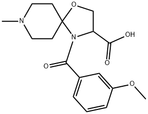 4-(3-methoxybenzoyl)-8-methyl-1-oxa-4,8-diazaspiro[4.5]decane-3-carboxylic acid, 1326810-49-4, 结构式