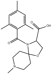 8-methyl-4-(2,4,6-trimethylbenzoyl)-1-oxa-4,8-diazaspiro[4.5]decane-3-carboxylic acid Structure