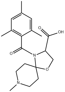 8-methyl-4-(2,4,6-trimethylbenzoyl)-1-oxa-4,8-diazaspiro[4.5]decane-3-carboxylic acid, 1326810-62-1, 结构式