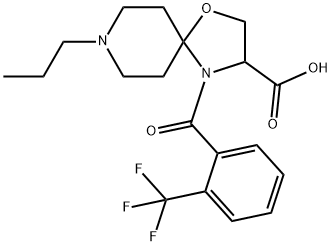 8-propyl-4-[2-(trifluoromethyl)benzoyl]-1-oxa-4,8-diazaspiro[4.5]decane-3-carboxylic acid,1326811-12-4,结构式