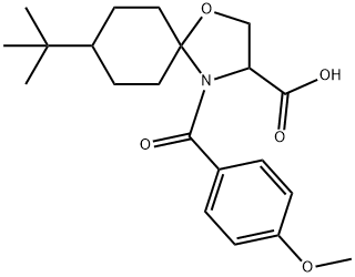 8-tert-butyl-4-(4-methoxybenzoyl)-1-oxa-4-azaspiro[4.5]decane-3-carboxylic acid, 1326811-25-9, 结构式