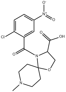 4-(2-chloro-5-nitrobenzoyl)-8-methyl-1-oxa-4,8-diazaspiro[4.5]decane-3-carboxylic acid Structure