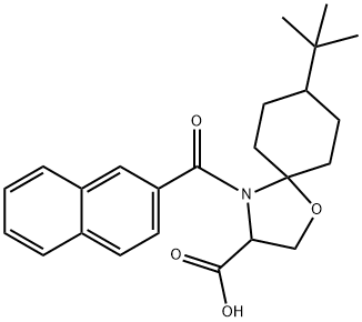 8-tert-butyl-4-(naphthalene-2-carbonyl)-1-oxa-4-azaspiro[4.5]decane-3-carboxylic acid Structure