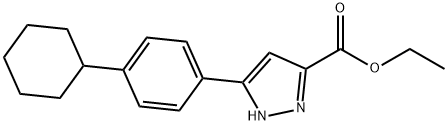 5-(4-シクロヘキシルフェニル)-1H-ピラゾール-3-カルボン酸エチル 化学構造式