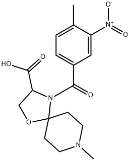 8-methyl-4-(4-methyl-3-nitrobenzoyl)-1-oxa-4,8-diazaspiro[4.5]decane-3-carboxylic acid,1326813-12-0,结构式