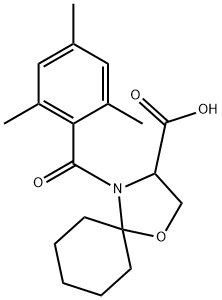 4-(2,4,6-trimethylbenzoyl)-1-oxa-4-azaspiro[4.5]decane-3-carboxylic acid Structure