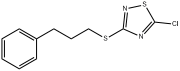 5-クロロ-3-[(3-フェニルプロピル)スルファニル]-1,2,4-チアジアゾール 化学構造式