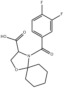 4-(3,4-difluorobenzoyl)-1-oxa-4-azaspiro[4.5]decane-3-carboxylic acid Structure