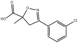 3-(3-氯苯基)-5-甲基-4,5-二氢异噁唑-5-羧酸,1326814-71-4,结构式