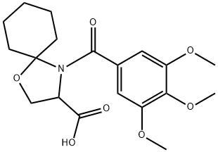 4-(3,4,5-trimethoxybenzoyl)-1-oxa-4-azaspiro[4.5]decane-3-carboxylic acid Struktur