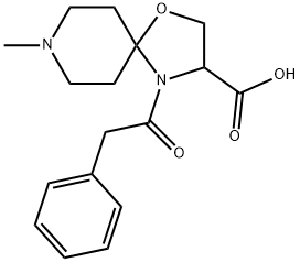 8-methyl-4-(2-phenylacetyl)-1-oxa-4,8-diazaspiro[4.5]decane-3-carboxylic acid Structure