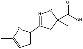 5-methyl-3-(5-methylfuran-2-yl)-4,5-dihydro-1,2-oxazole-5-carboxylic acid 结构式