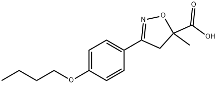 3-(4-butoxyphenyl)-5-methyl-4,5-dihydro-1,2-oxazole-5-carboxylic acid Struktur
