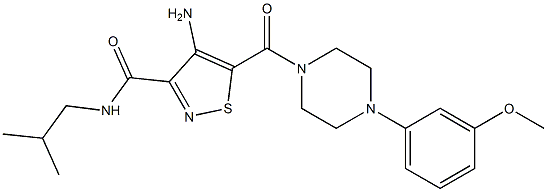 4-amino-5-[4-(3-methoxyphenyl)piperazine-1-carbonyl]-N-(2-methylpropyl)-1,2-thiazole-3-carboxamide 结构式