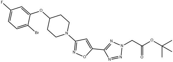 tert-butyl2-(5-(3-(4-(2-bromo-5-fluorophenoxy)piperidin-1-yl)isoxazol-5-yl)-2H-tetrazol-2-yl)acetate