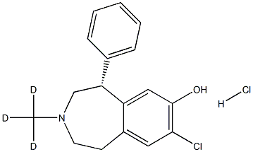 (5R)-8-chloro-5-phenyl-3-(trideuteriomethyl)-1,2,4,5-tetrahydro-3-benzazepin-7-ol:hydrochloride, 1329837-05-9, 结构式