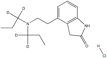 4-[2-[bis(1,1-dideuteriopropyl)amino]ethyl]-1,3-dihydroindol-2-one:hydrochloride 化学構造式