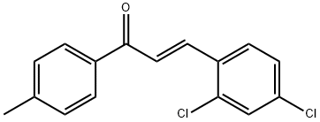 (2E)-3-(2,4-ジクロロフェニル)-1-(4-メチルフェニル)プロプ-2-エン-1-オン 化学構造式