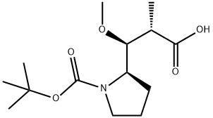 (2S,3R)-3-((S)-1-(tert-butoxycarbonyl)pyrrolidin-2-yl)-3-methoxy-2-methylpropanoic acid|(2S,3R)-3 - ((S)-1-(叔丁氧基羰基)吡咯烷-2-基)-3-甲氧基-2-甲基丙酸