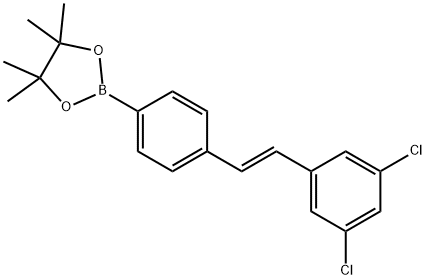 (E)-2-(4-(3,5-dichlorostyryl)phenyl)-4,4,5,5-
tetramethyl-1,3,2-dioxaborolane Structure