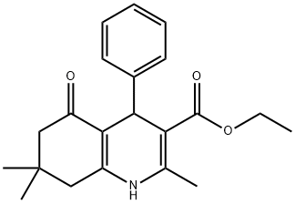 ethyl 2,7,7-trimethyl-5-oxo-4-phenyl-1,4,5,6,7,8-hexahydroquinoline-3-carboxylate Struktur