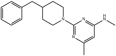 2-(4-benzylpiperidin-1-yl)-N,6-dimethylpyrimidin-4-amine Struktur