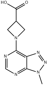 1-(3-甲基-3H-[1,2,3]三唑并[4,5-D]嘧啶-7-基)氮杂环丁烷-3-羧酸,1333960-93-2,结构式