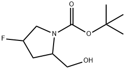 4-Fluoro-2-hydroxymethyl-pyrrolidine-1-carboxylic acid tert-butyl ester Struktur