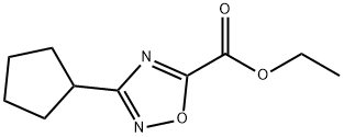 エチル 3-シクロペンチル-1,2,4-オキサジアゾール-5-カルボキシレート 化学構造式