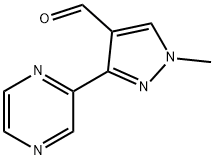 1-methyl-3-(pyrazin-2-yl)-1H-pyrazole-4-carbaldehyde 化学構造式